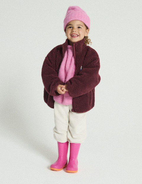 American Vintage Veste Enfant Polaire Hoktown Ample Bordeaux Chiné - 5