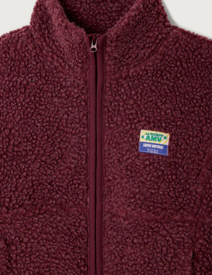 American Vintage Veste Enfant Polaire Hoktown Ample Bordeaux Chiné - 6