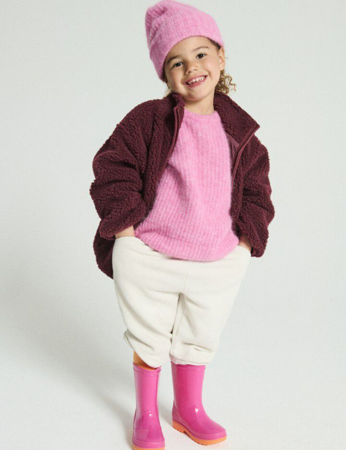 American Vintage Veste Enfant Polaire Hoktown Ample Bordeaux Chiné - 2