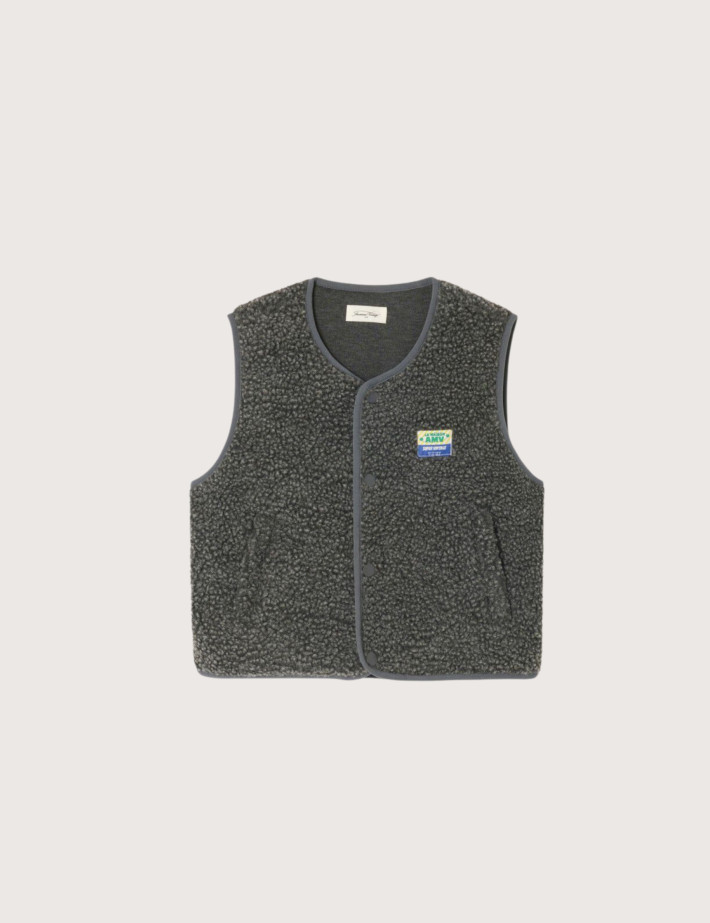 American Vintage Veste Enfant Sans Manches Hoktown Gris Chiné