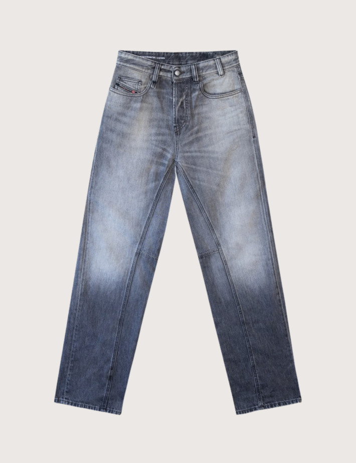 DIESEL Jean Homme Coupe Large Gris D-Macro 9P56