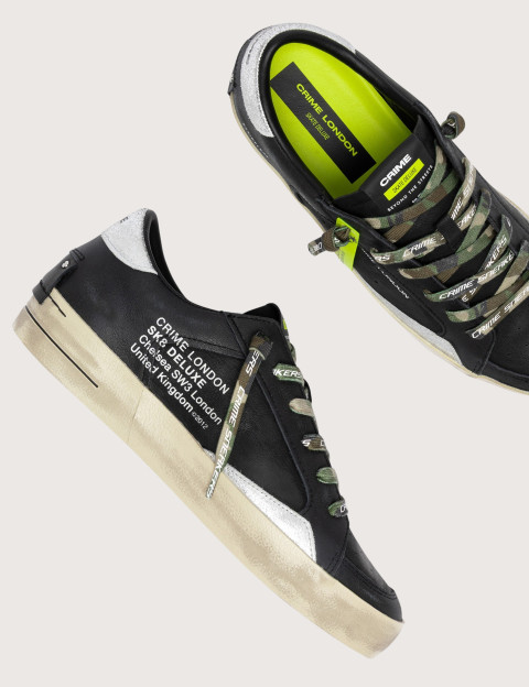 Crime London Baskets Basses Homme SK8 Deluxe Noir Camouflage - 3