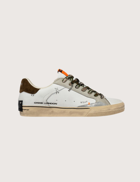 Crime London Baskets Basses Homme Distressed Blanc Camo
