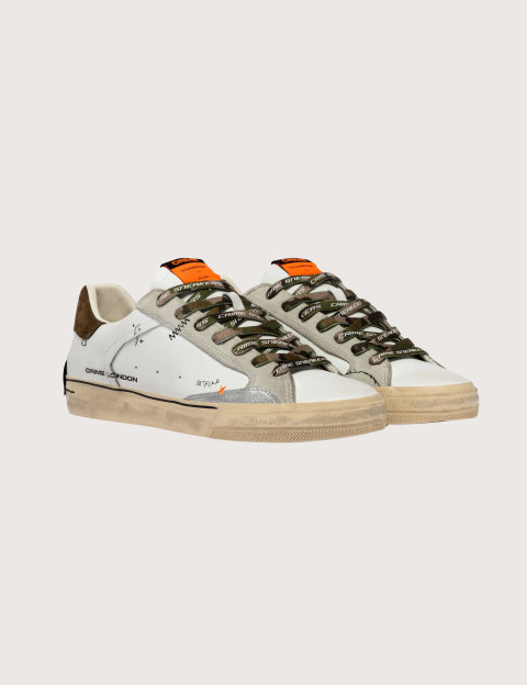 Crime London Baskets Basses Homme Distressed Blanc Camo - 3