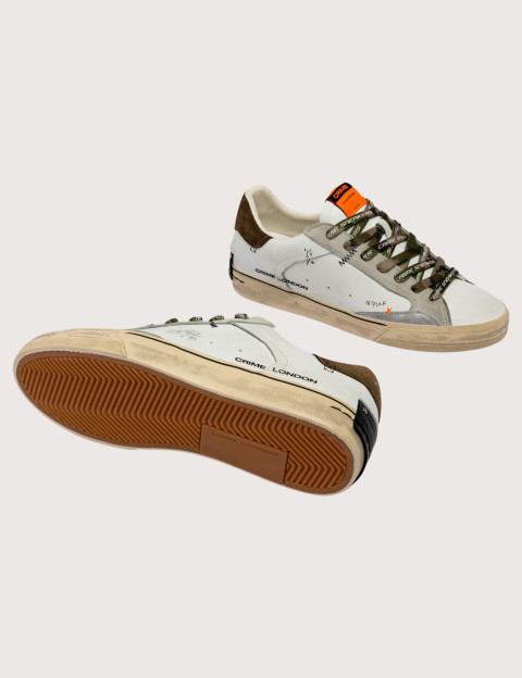 Crime London Baskets Basses Homme Distressed Blanc Camo - 5