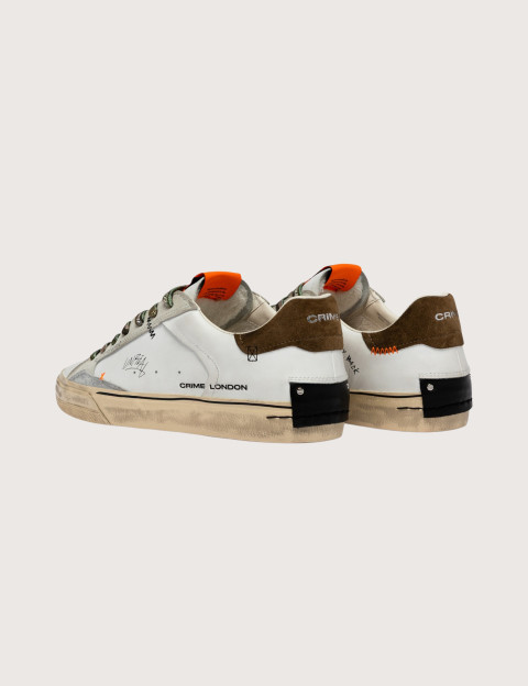 Crime London Baskets Basses Homme Distressed Blanc Camo - 6