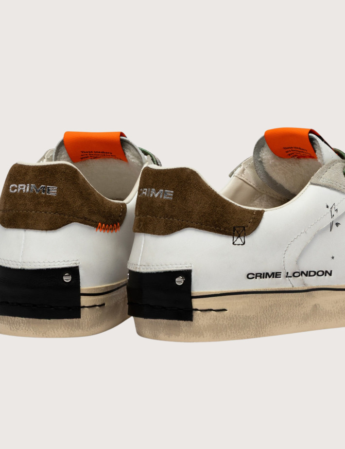 Crime London Baskets Basses Homme Distressed Blanc Camo - 7