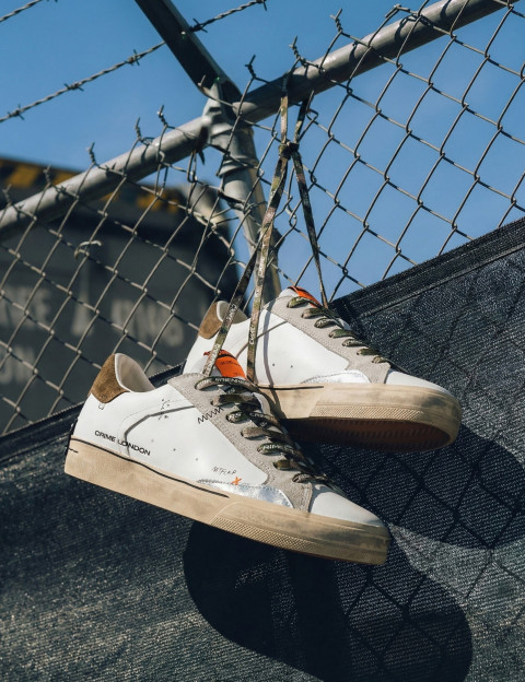 Crime London Baskets Basses Homme Distressed Blanc Camo - 8