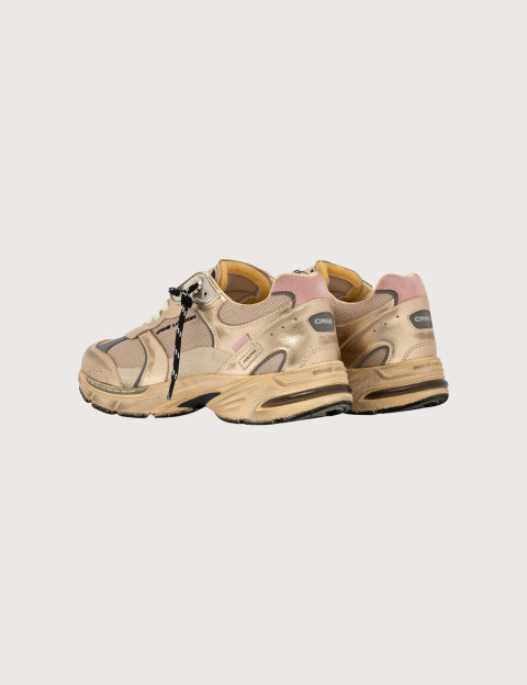 Crime London Baskets Femme Fugitive Beige Doré - 2