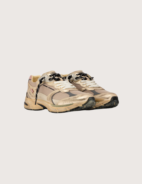 Crime London Baskets Femme Fugitive Beige Doré - 4