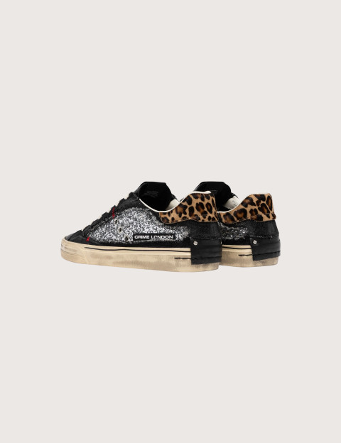 Crime London Baskets Basses Femme Desconstructed Noir Paillettes - 2