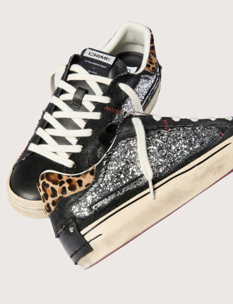 Crime London Baskets Basses Femme Desconstructed Noir Paillettes - 6