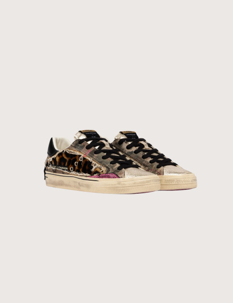 Crime London Baskets Basses Femme Desconstructed Beige Léopard