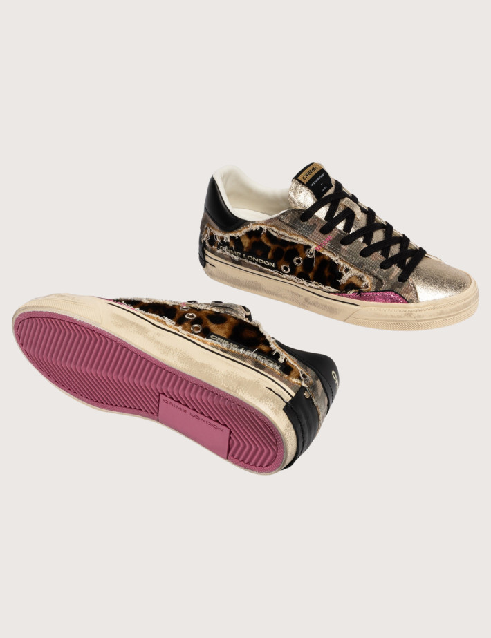 Crime London Baskets Basses Femme Desconstructed Beige Léopard - 4