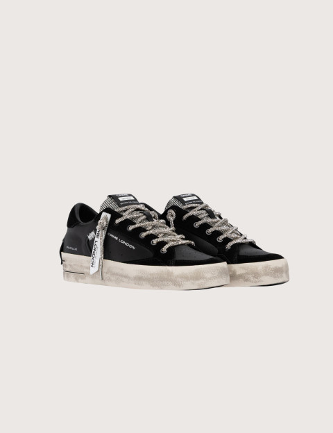 Crime London Baskets Basses Femme SK8 Deluxe Noir Argent - 3