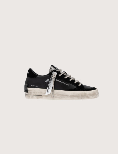 Crime London Baskets Basses Femme SK8 Deluxe Noir Argent - 4