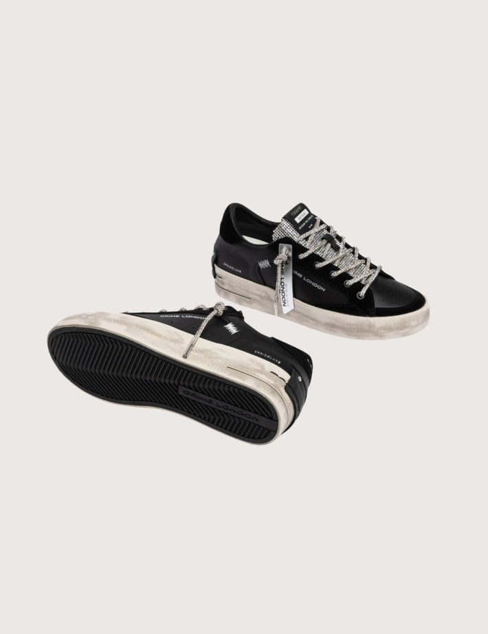 Crime London Baskets Basses Femme SK8 Deluxe Noir Argent - 5