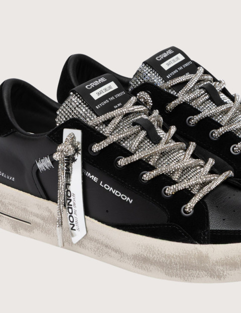 Crime London Baskets Basses Femme SK8 Deluxe Noir Argent - 6