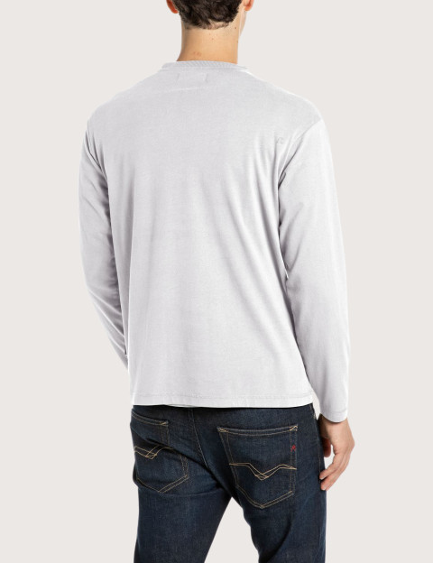 REPLAY T-Shirt Homme Manches Longues Blanc C011 - 2