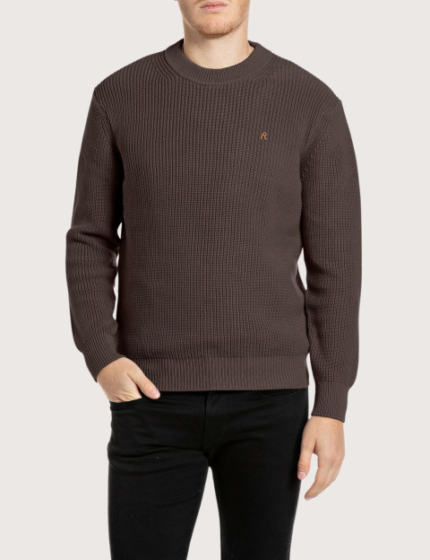 REPLAY Pull en Maille Homme Marron C073