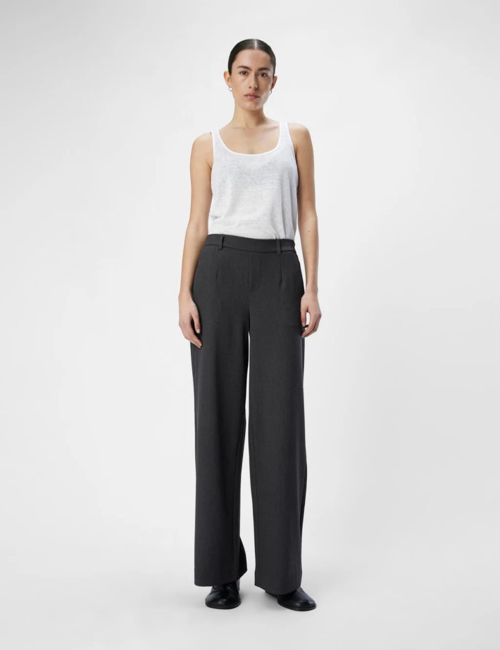 OBJECT Pantalon Large Femme Lisa Gris - 2
