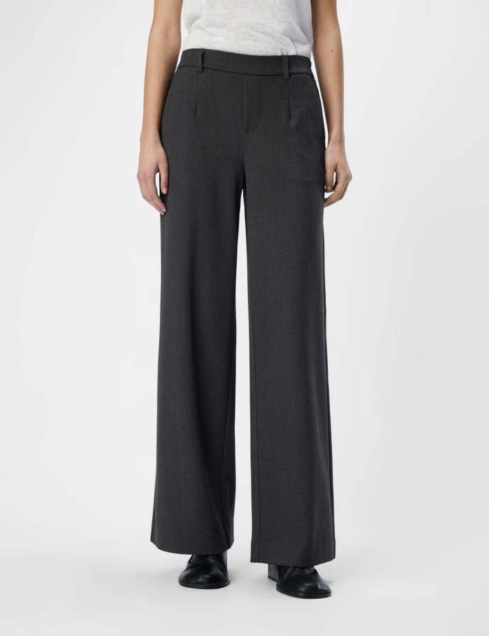 OBJECT Pantalon Large Femme Lisa Gris - 3
