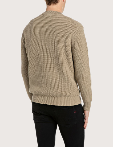 REPLAY Pull en Maille Homme Beige C00N - 2