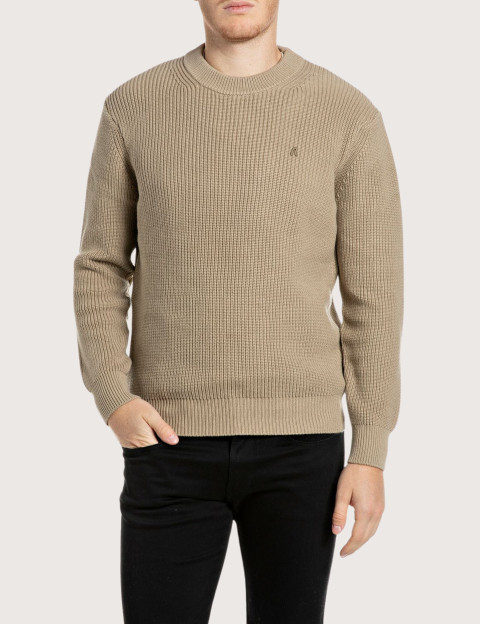 REPLAY Pull en Maille Homme Beige C00N