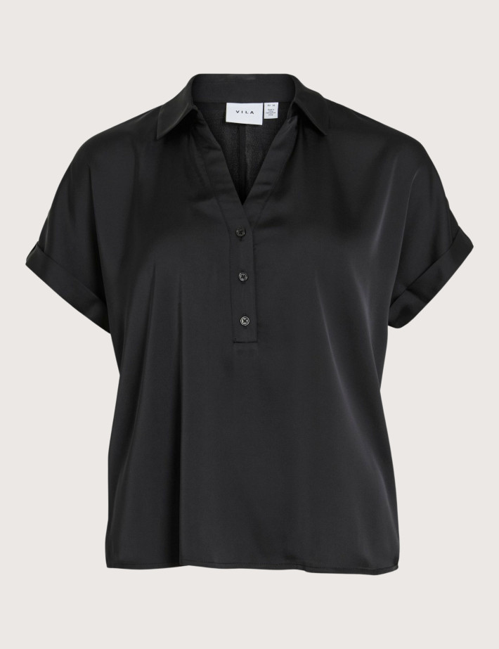 Vila Haut Femme Manches Courtes Enna Noir