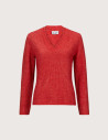OBJECT Pull Femme Col V Agate Rouge