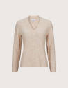 OBJECT Pull Femme Col V Agate Beige