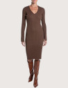 REPLAY Robe Longue en Maille Marron C014