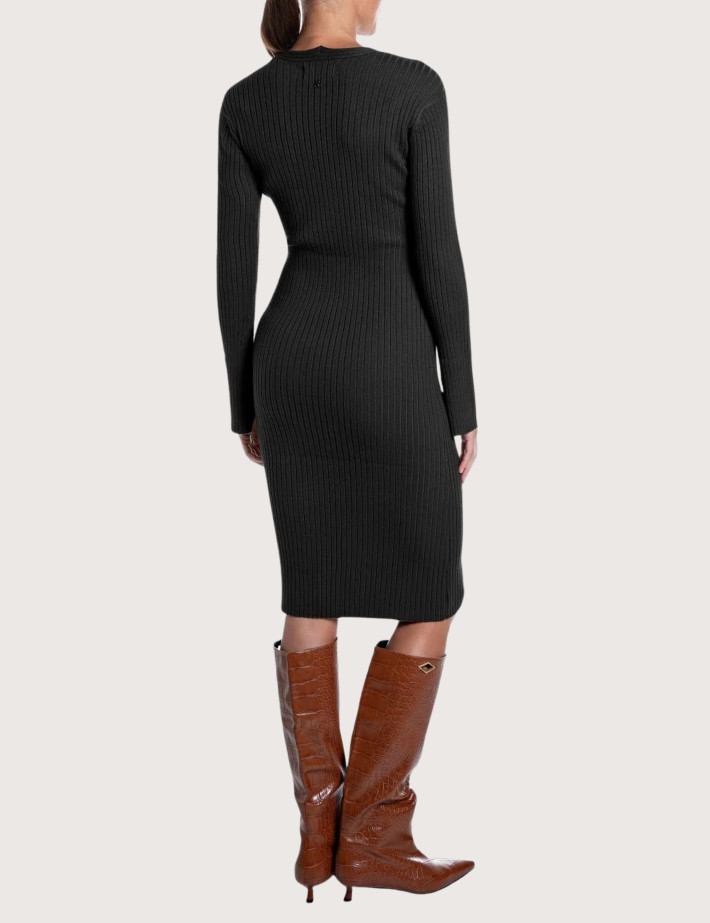 REPLAY Robe Longue en Maille Noir C098 - 2