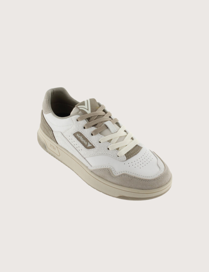 VICTORIA Baskets Basses Bi-Matières Homme C80 Blanc Beige - 2