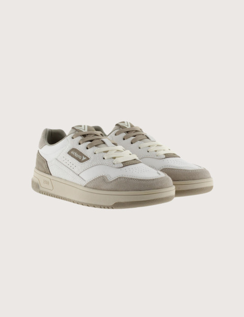 VICTORIA Baskets Basses Bi-Matières Homme C80 Blanc Beige - 5