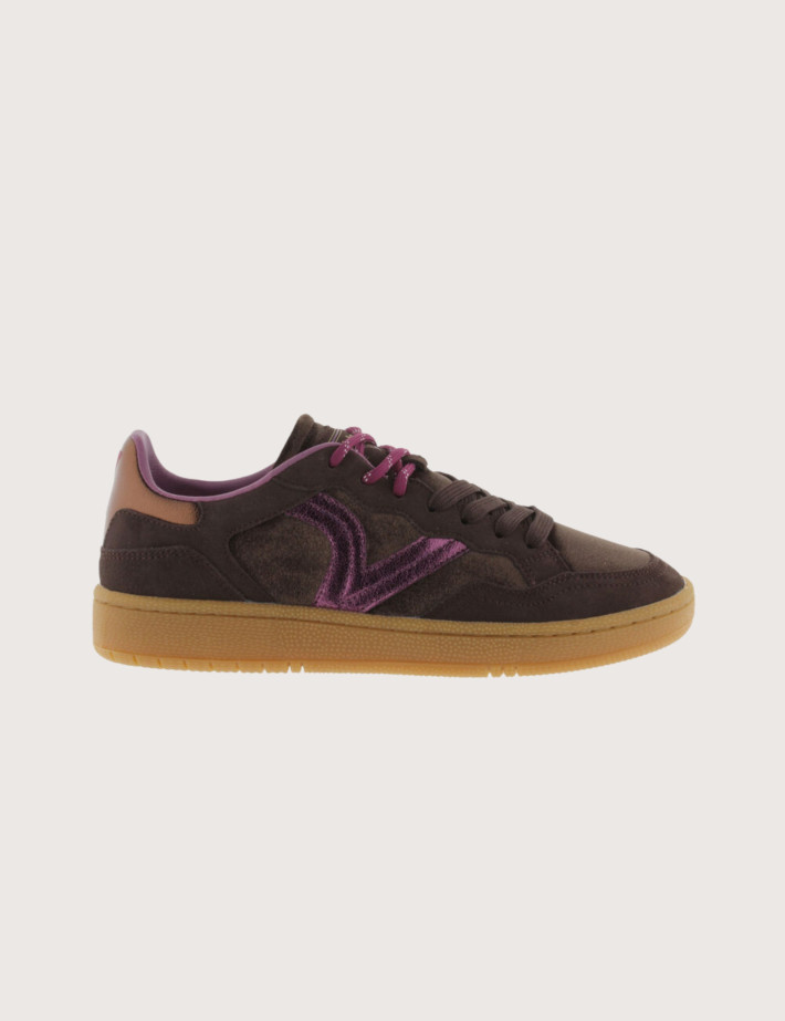 VICTORIA Baskets Basses Semelle Gomme Smash Velvet Femme Marron