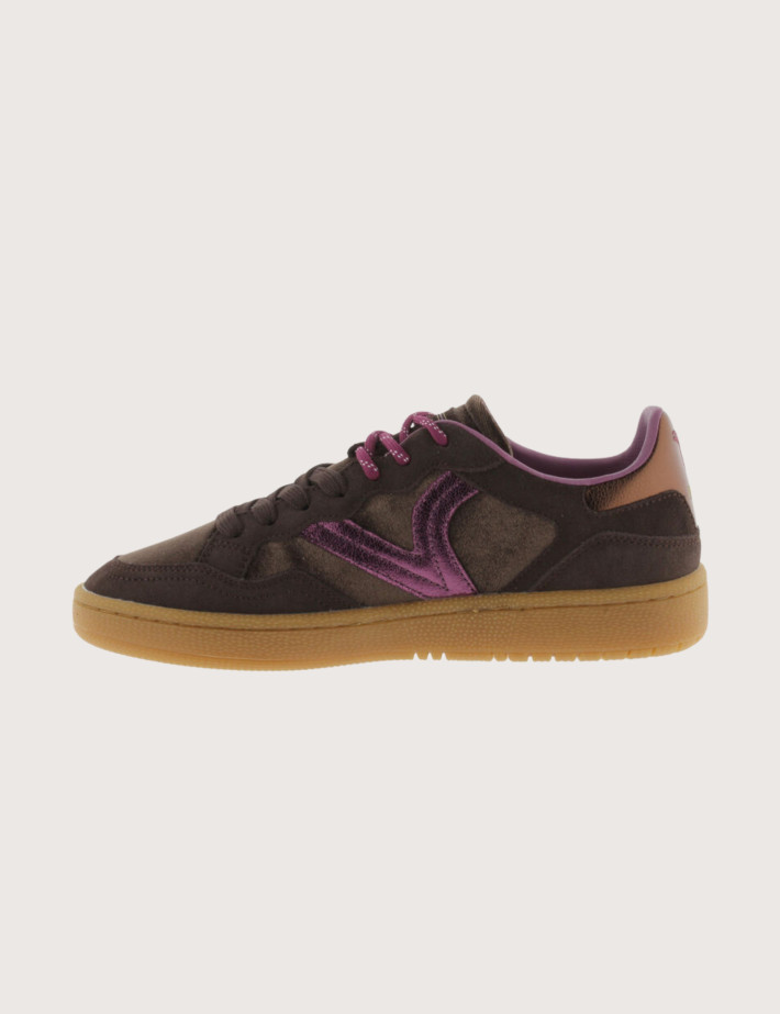 VICTORIA Baskets Basses Semelle Gomme Smash Velvet Femme Marron - 4