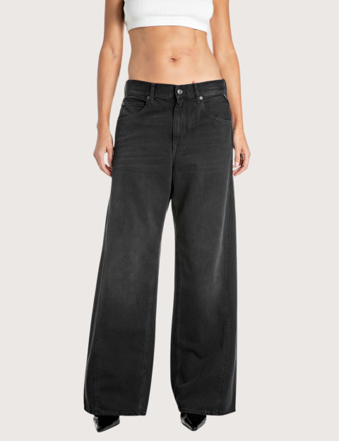REPLAY Jean Femme Coupe Baggy Narja Noir C099