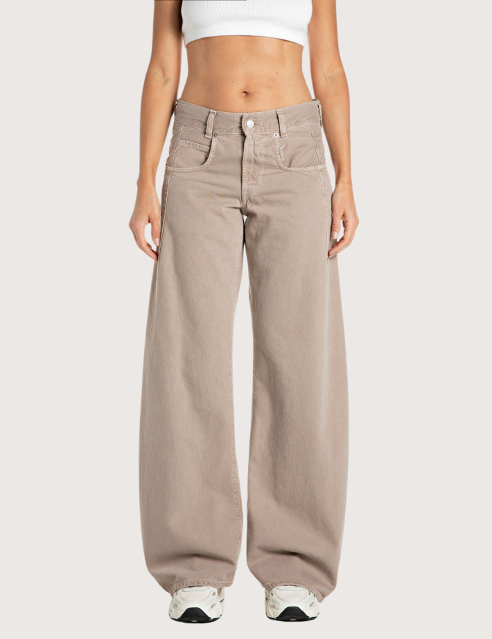 REPLAY Jean Femme Taille Basse Hallebe Beige C01D