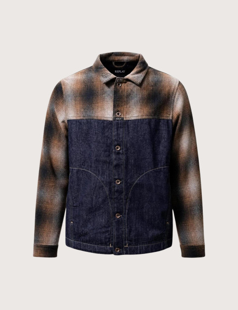REPLAY Surchemise Homme Bi-Matière Denim C007