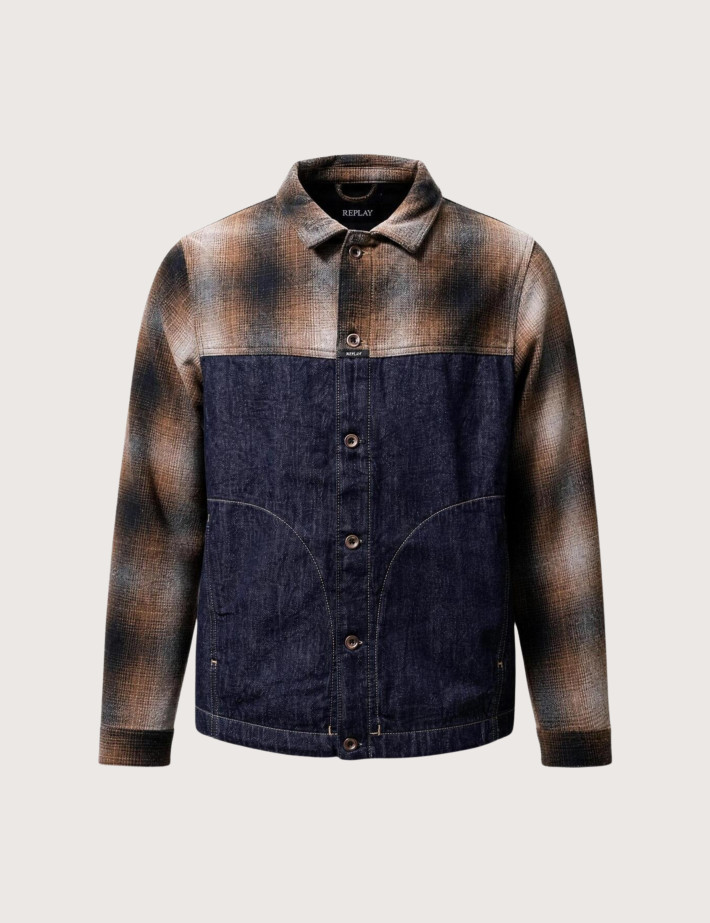 REPLAY Surchemise Homme Bi-Matière Denim C007