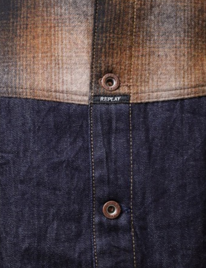 REPLAY Surchemise Homme Bi-Matière Denim C007 - 3