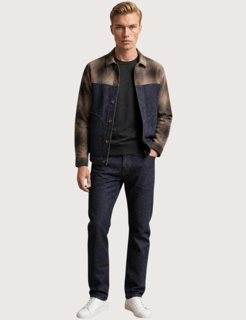 REPLAY Surchemise Homme Bi-Matière Denim C007 - 2