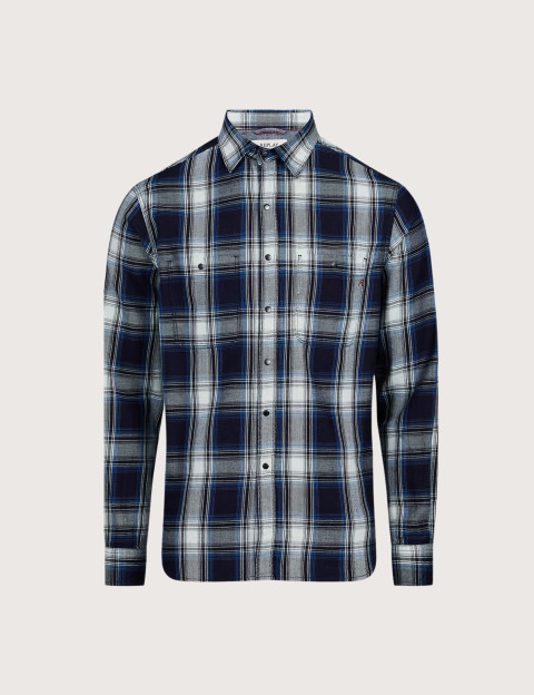 REPLAY Chemise à Carreaux Homme Marine Blanc C050