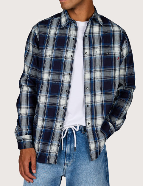 REPLAY Chemise à Carreaux Homme Marine Blanc C050 - 3