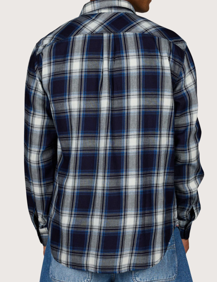REPLAY Chemise à Carreaux Homme Marine Blanc C050 - 6