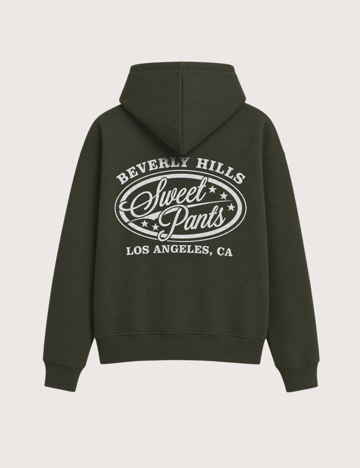 SWEET PANTS Sweat Capuche Unisex Beverly Hood Kaki - 2