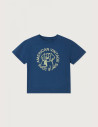 American Vintage T-Shirt Enfant Col Rond Imprimé Fizvalley Bleu Vintage