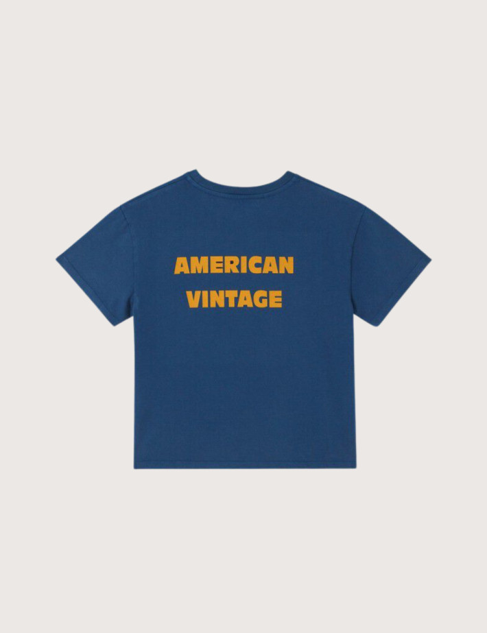 American Vintage T-Shirt Enfant Col Rond Imprimé Fizvalley Bleu Vintage - 3