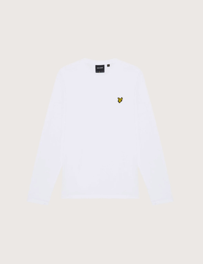 Lyle & Scott T-shirt Manches Longues Coupe Carrée Homme Blanc